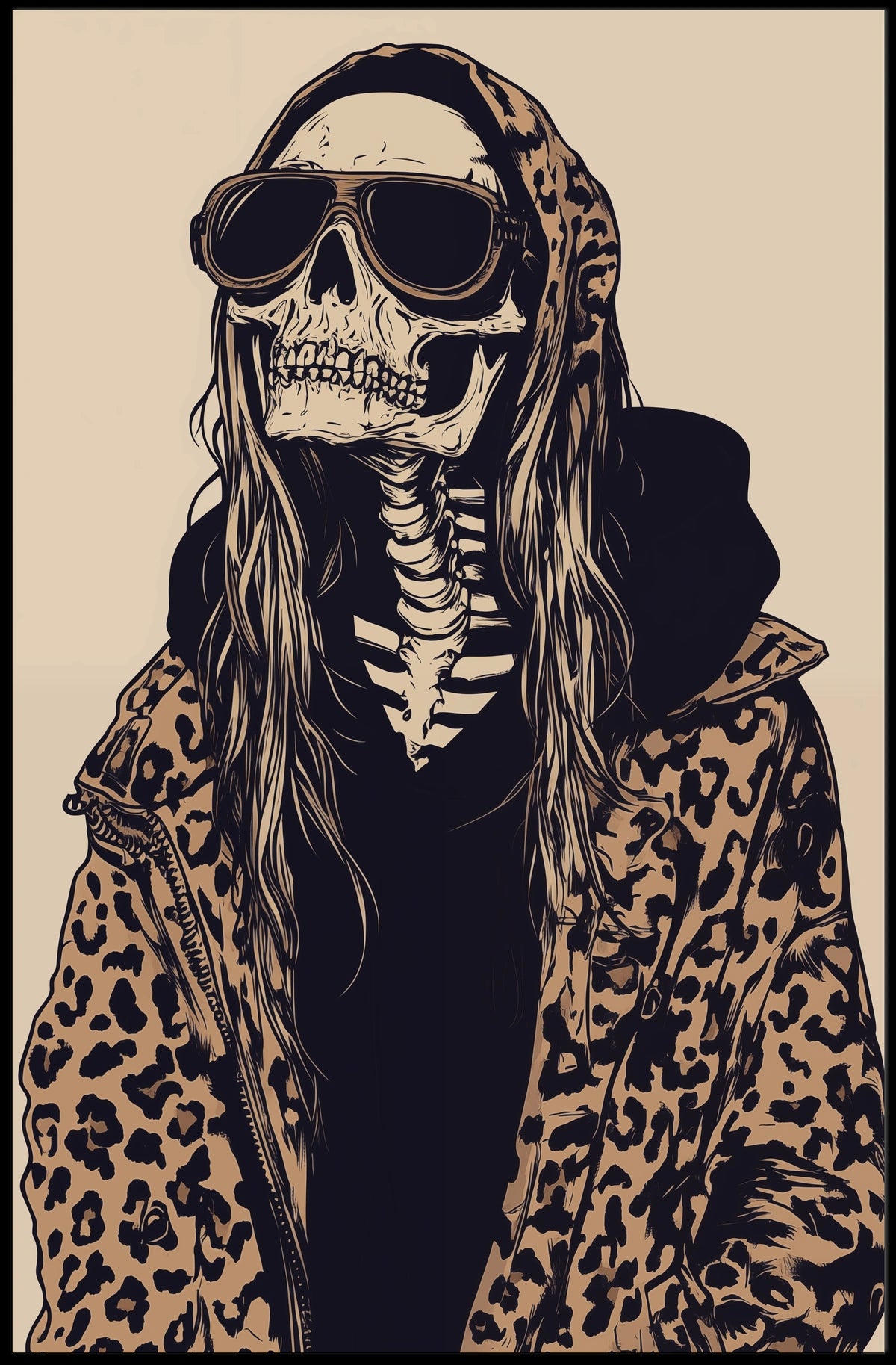 Skeleton Fashion Gothic Illustrative Bold Poster