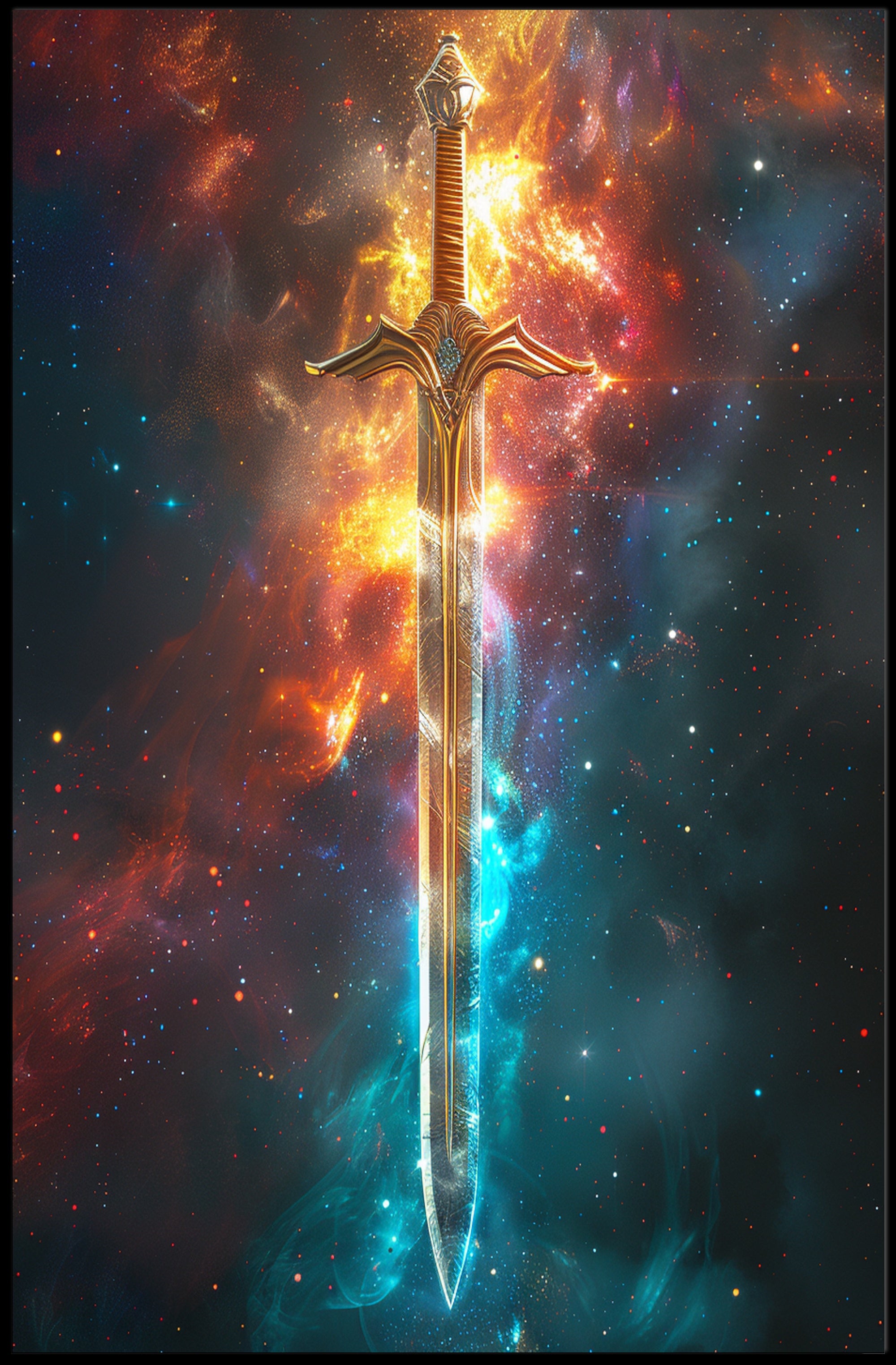 Cosmic Sword of Destiny Art Print Poster for Home Decor PosterGoat