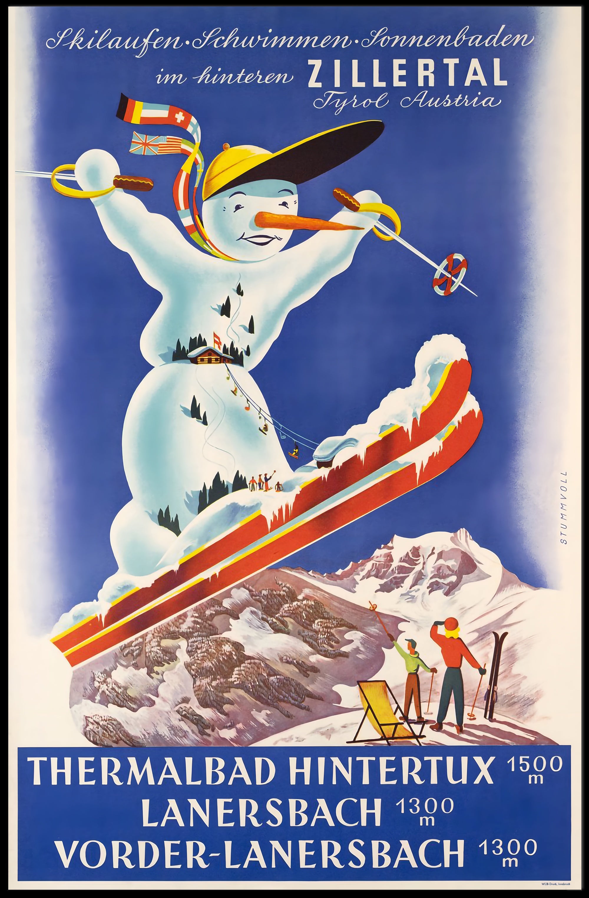 Winter Activities in Zillertal, Tyrol Poster PosterGoat