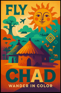 Chad Adventure Retro Travel Poster PosterGoat