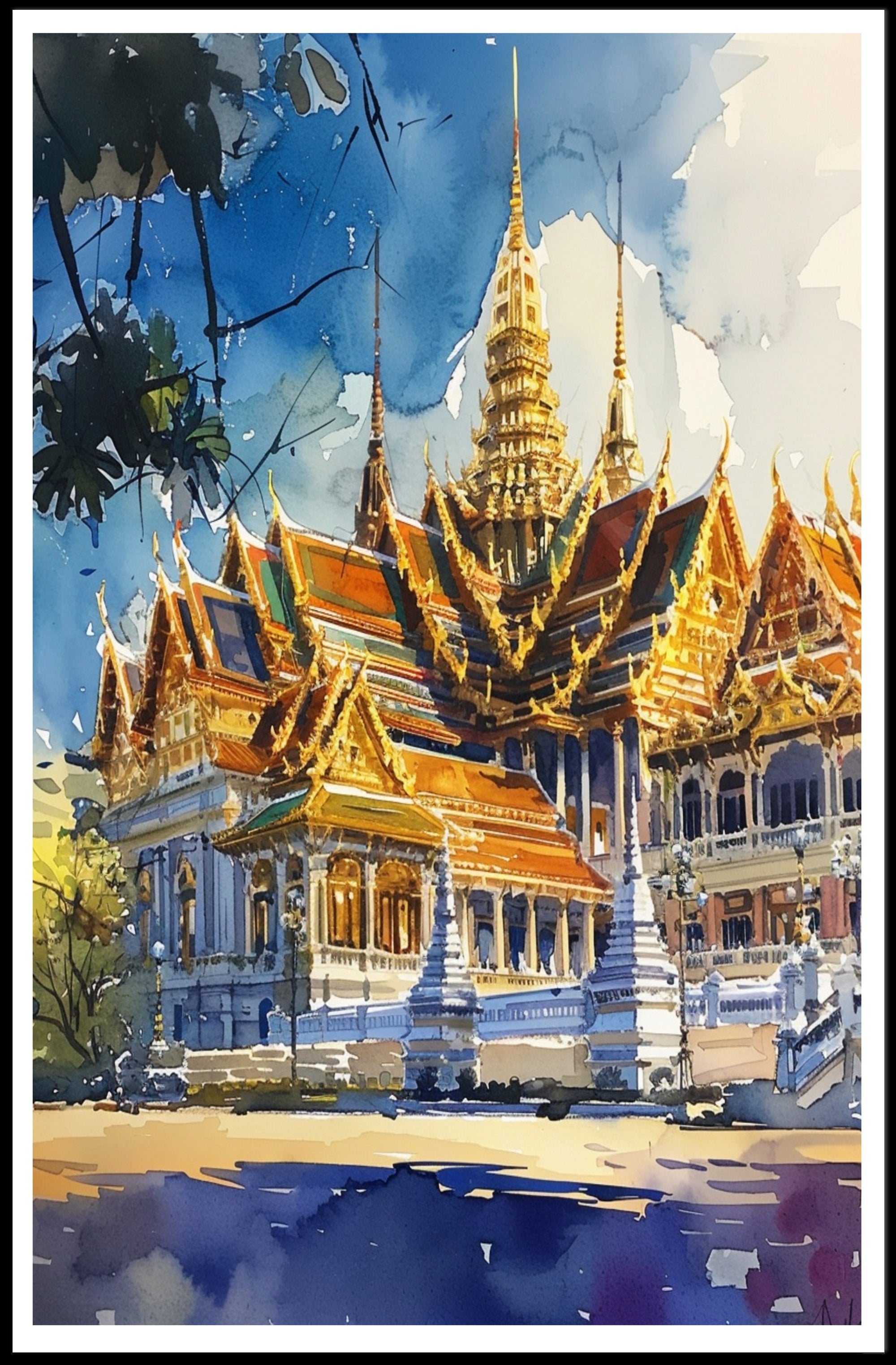 Majestic Temple Architecture Poster PosterGoat