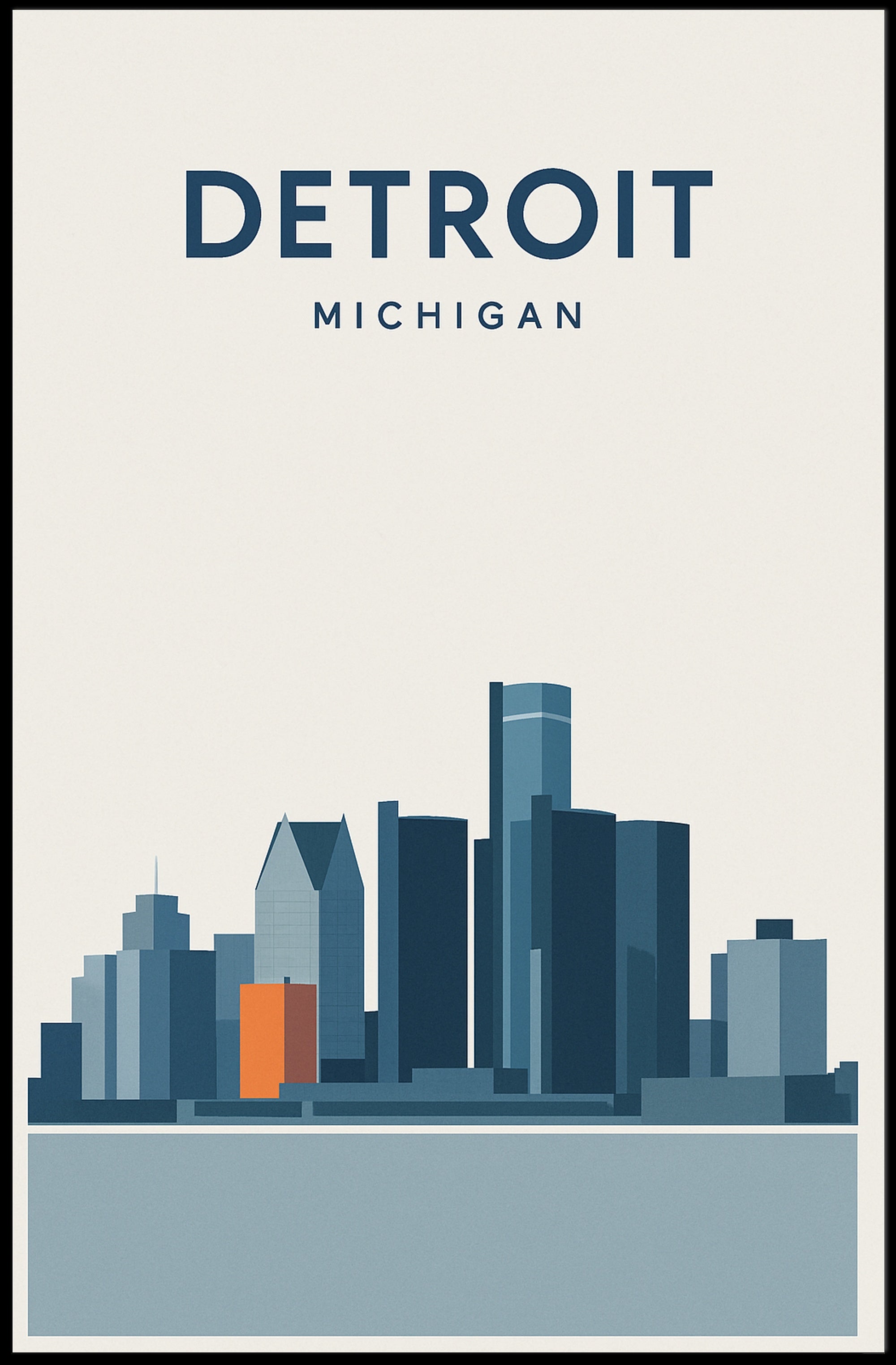 Detroit Skyline Poster PosterGoat