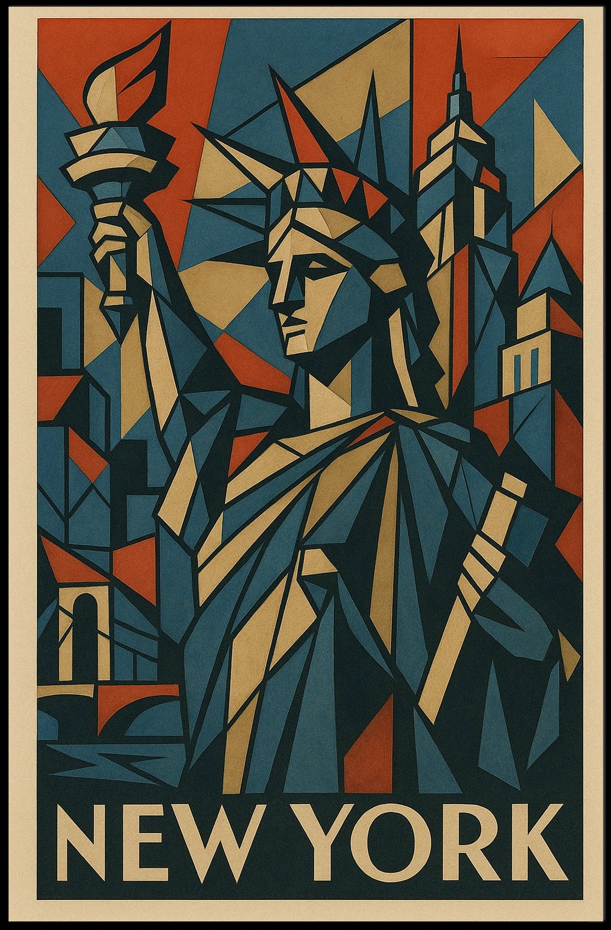 New York Art Deco Tribute Poster