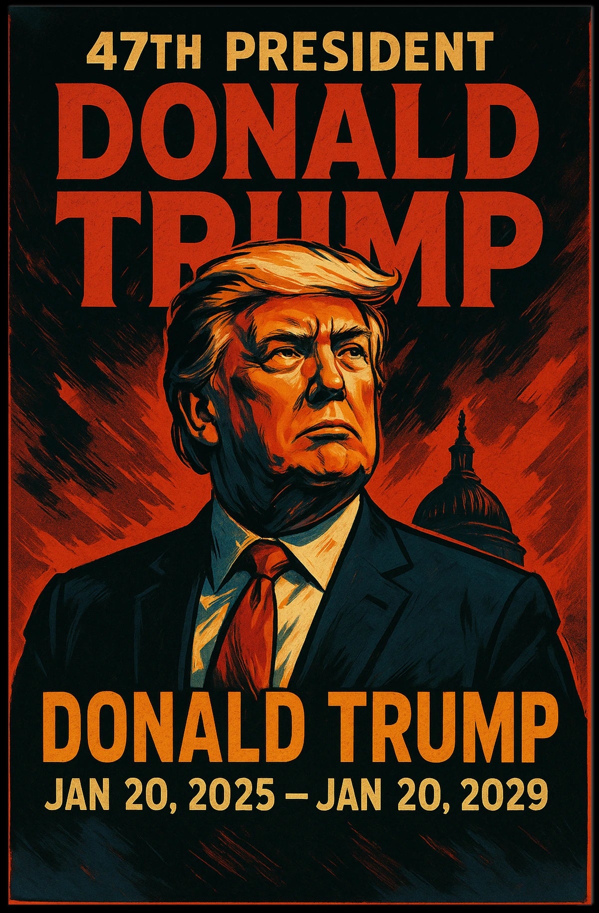 Donald Trump Visionary Patriot Expressionism Poster