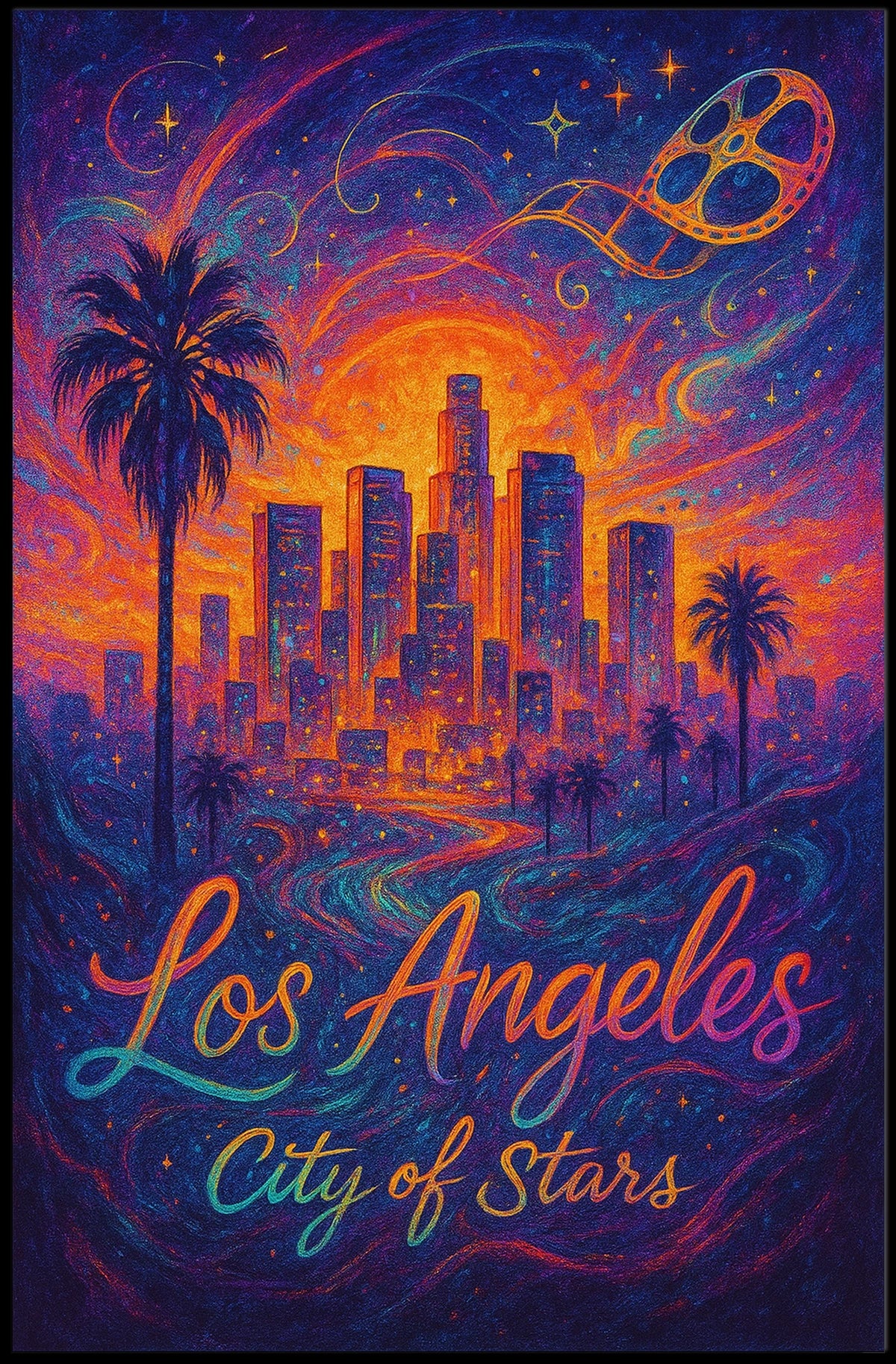 Los Angeles City Stars Vintage Poster