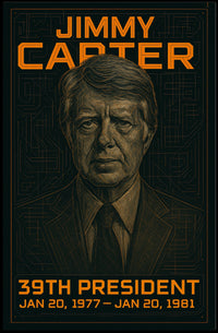 Jimmy Carter 39th President of the United States Techno Schematic Poster