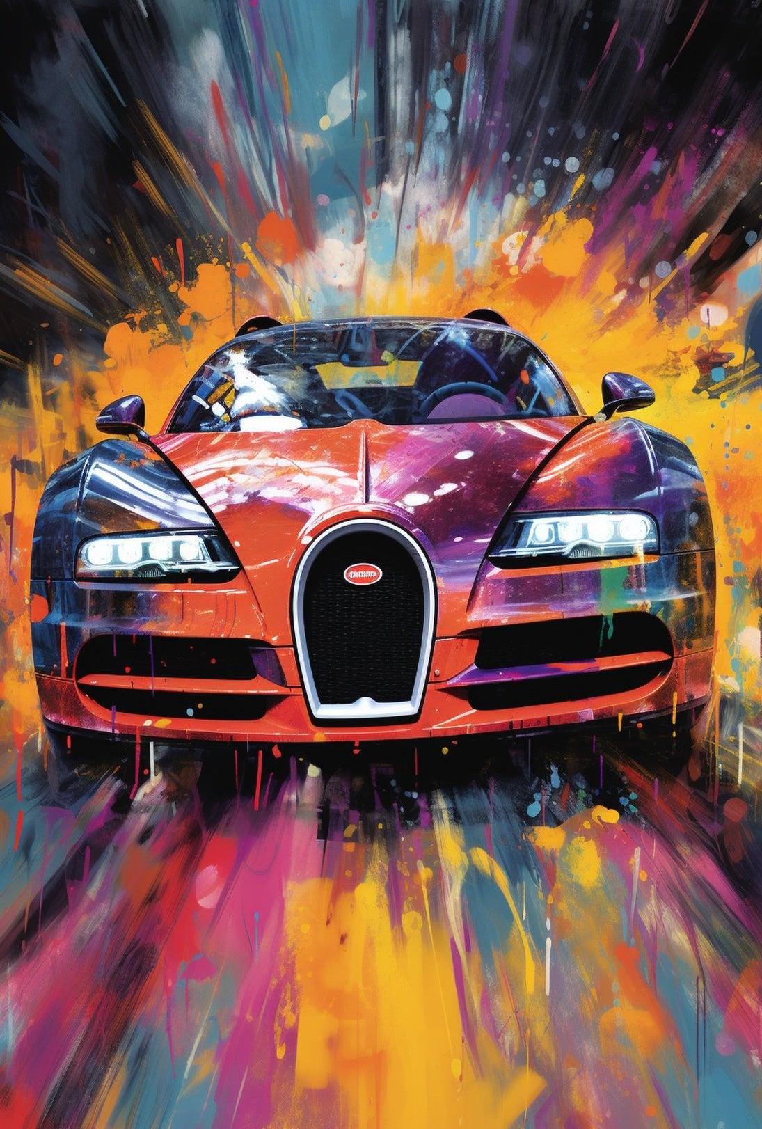 High-Performance Car Art: Abstract, Artistic, or Pop Culture Poster