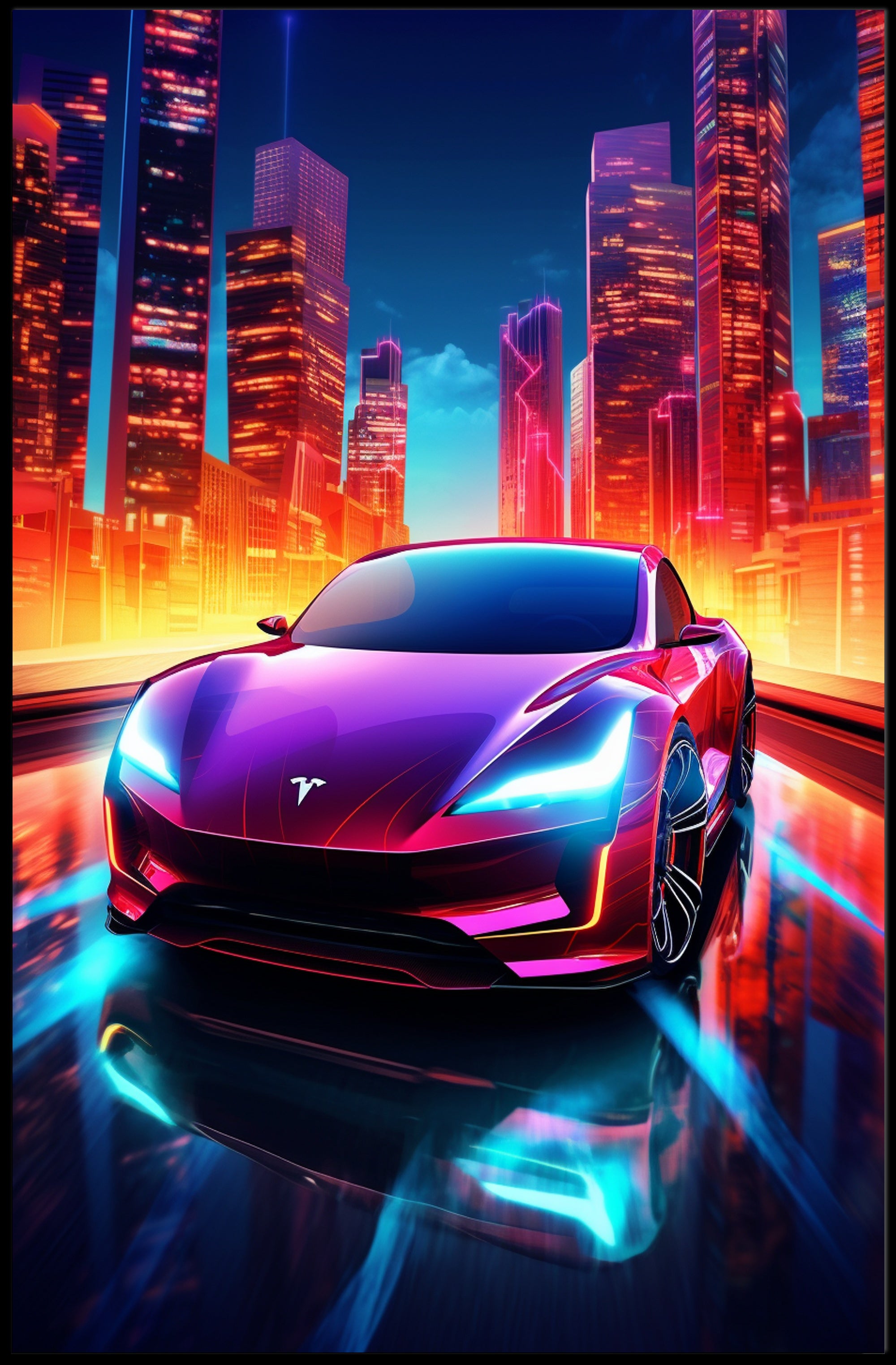 Futuristic Electric Elegance Poster PosterGoat