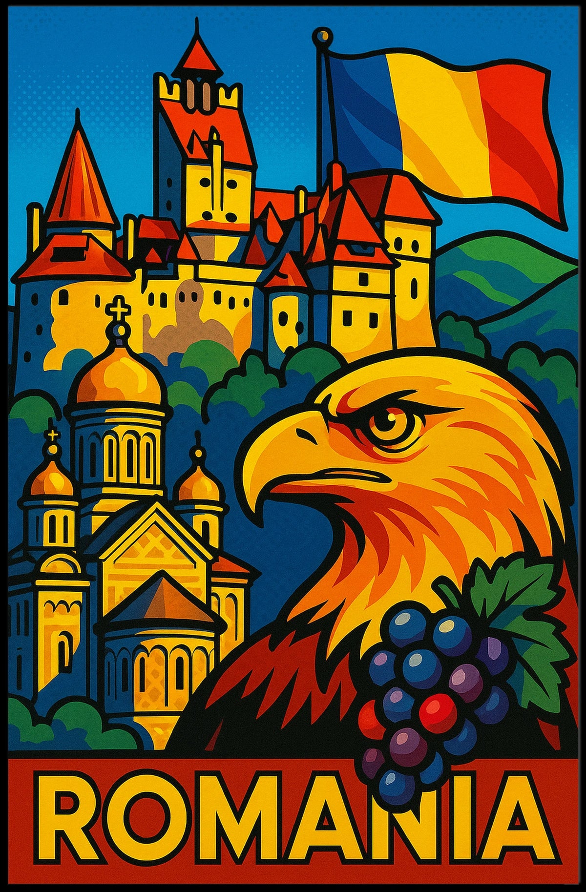 Romania A Vibrant Tribute Poster
