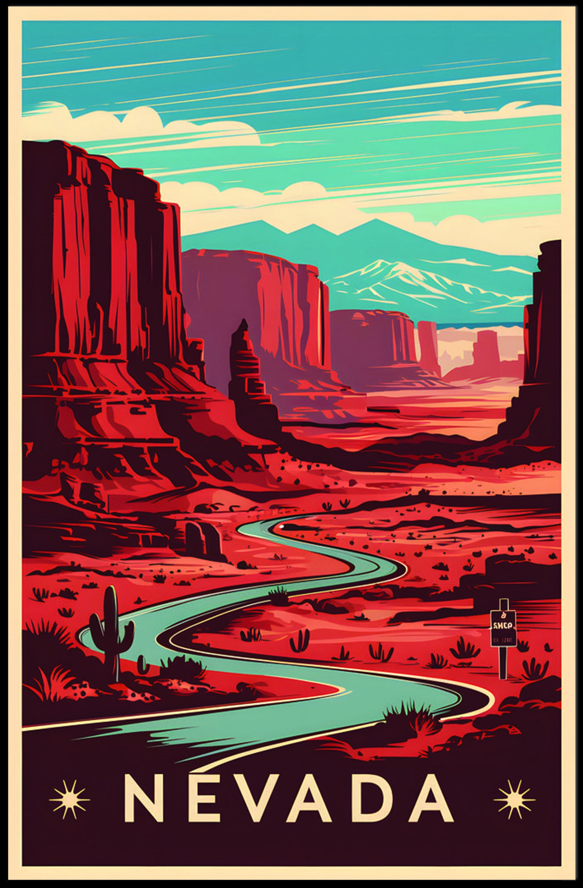 Nevada Desert Landscape Poster