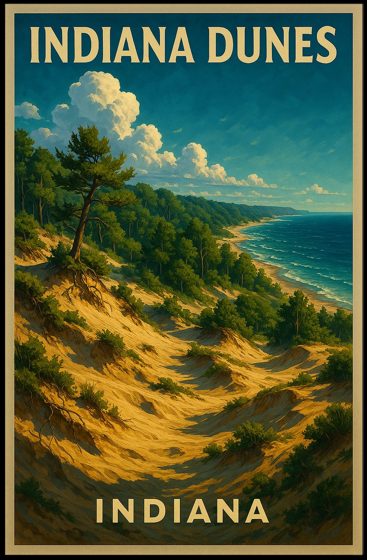 Indiana Dunes Scenic Landscape Poster
