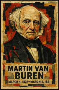 Martin Van Buren 8th President of the United States Layered paper Collage Poster