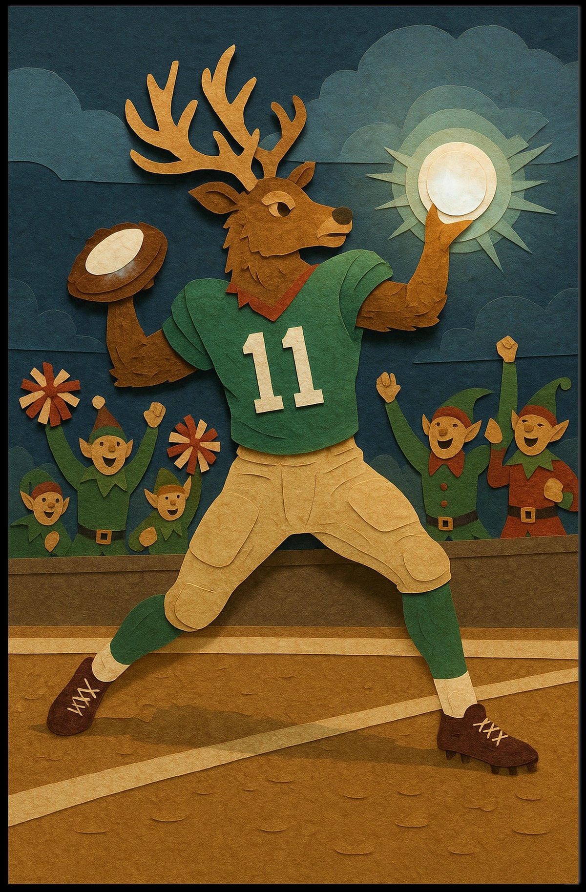 Reindeer Quarterback Number 11 Poster
