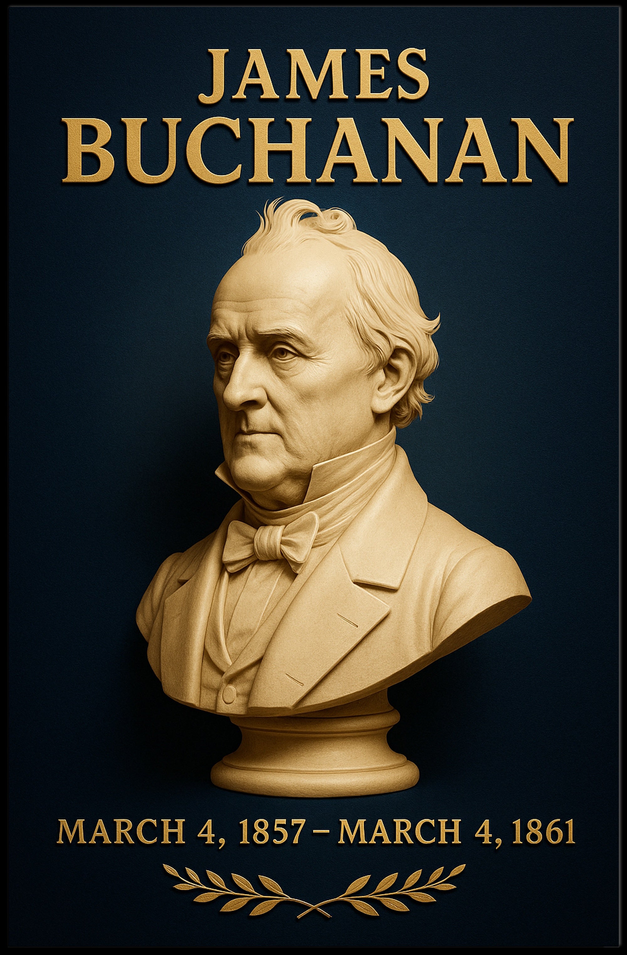 James Buchanan Vintage Presidential Portrait Historical Poster PosterGoat