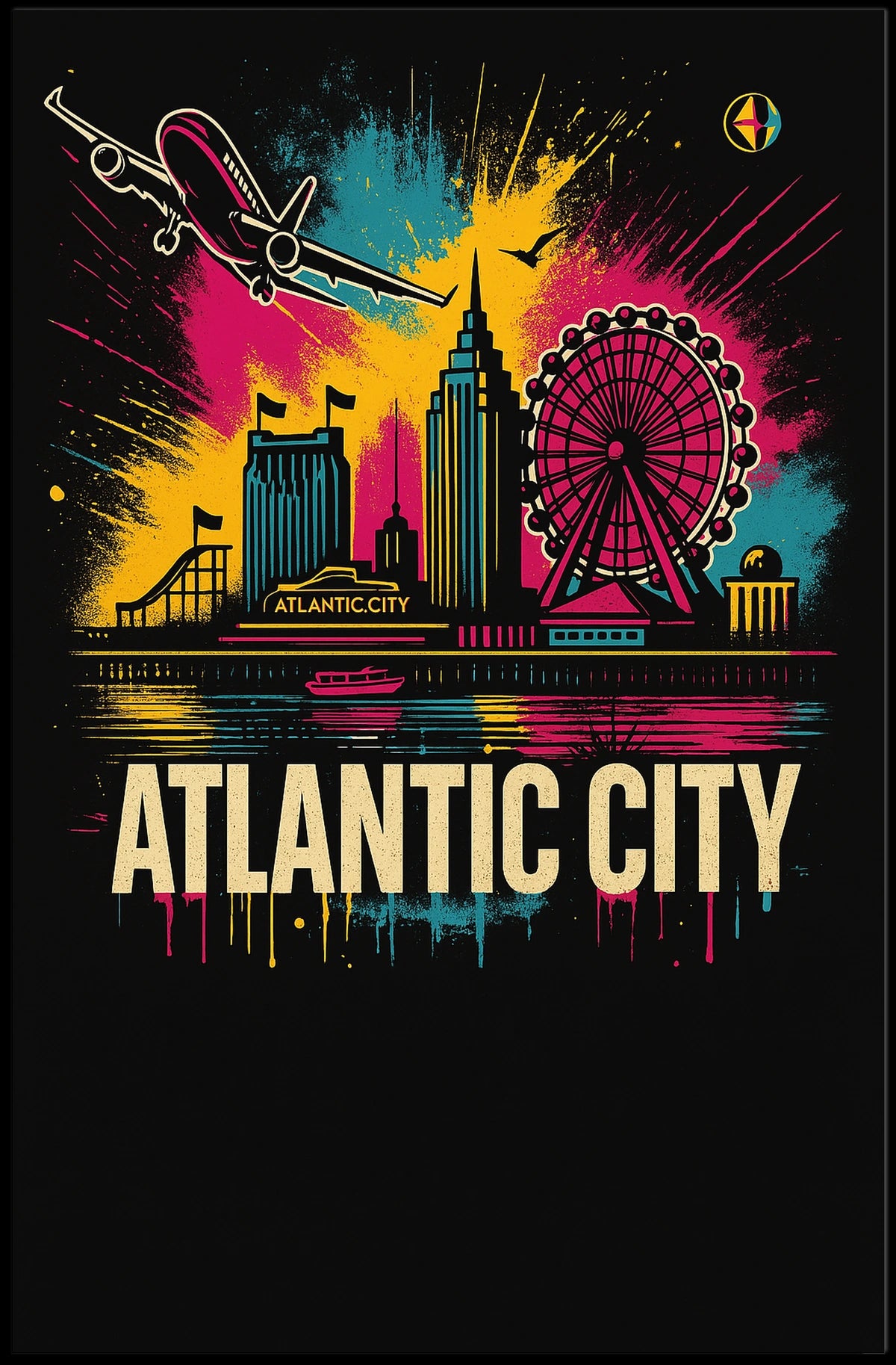 Atlantic City Skyline Poster