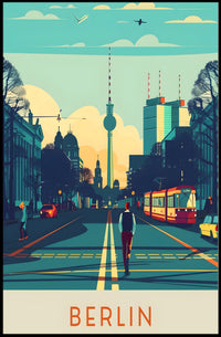 Berlin Skyline Illustration Poster