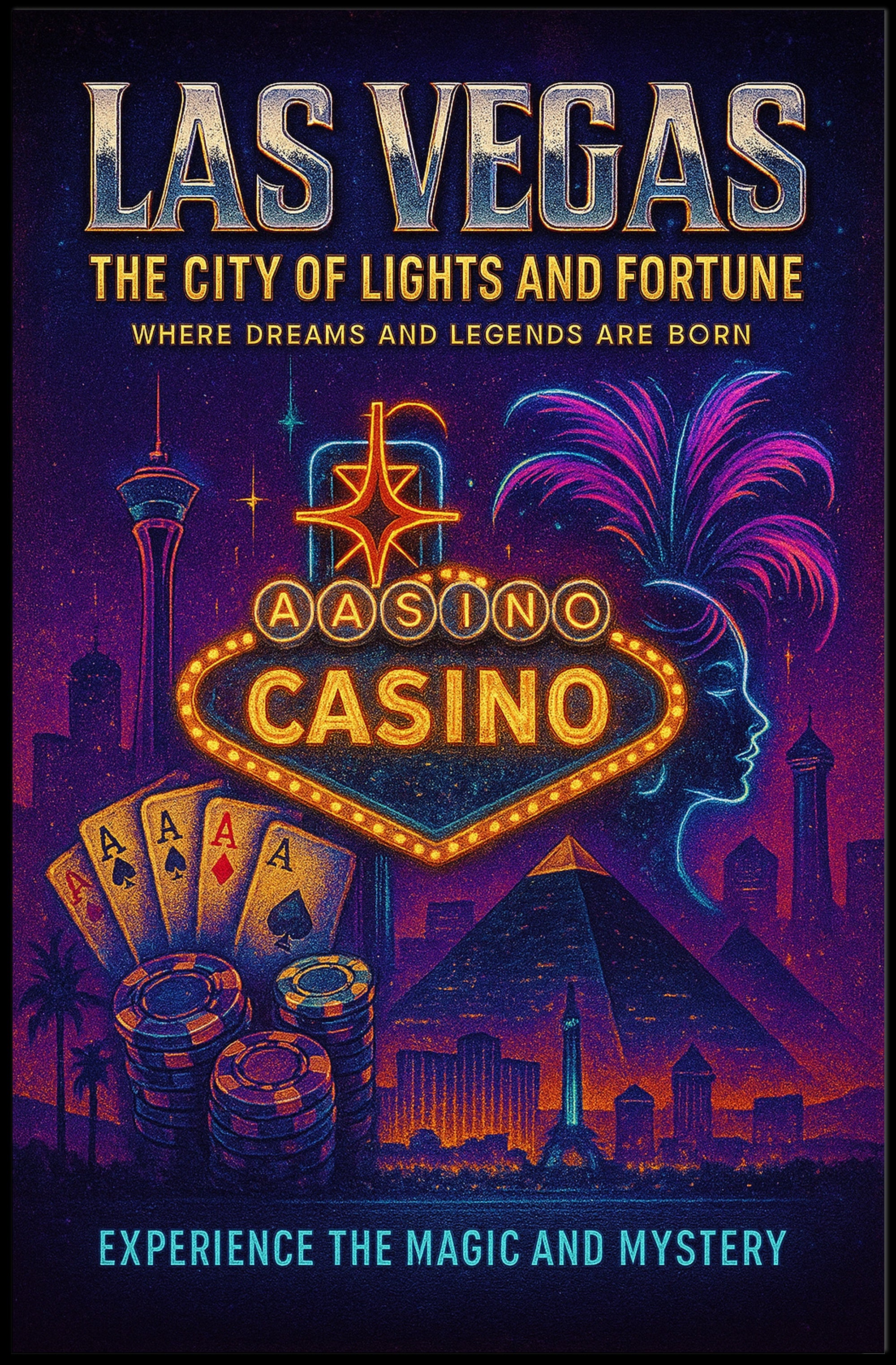 Las Vegas - The City of Lights and Fortune Poster PosterGoat