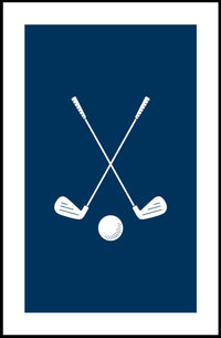 Elegant Golf Club Duo: Minimalist Sports Poster