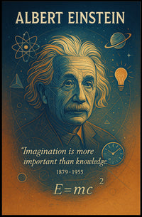 Einstein Inspirational Quote Vintage Art Motivational or Quote Poster