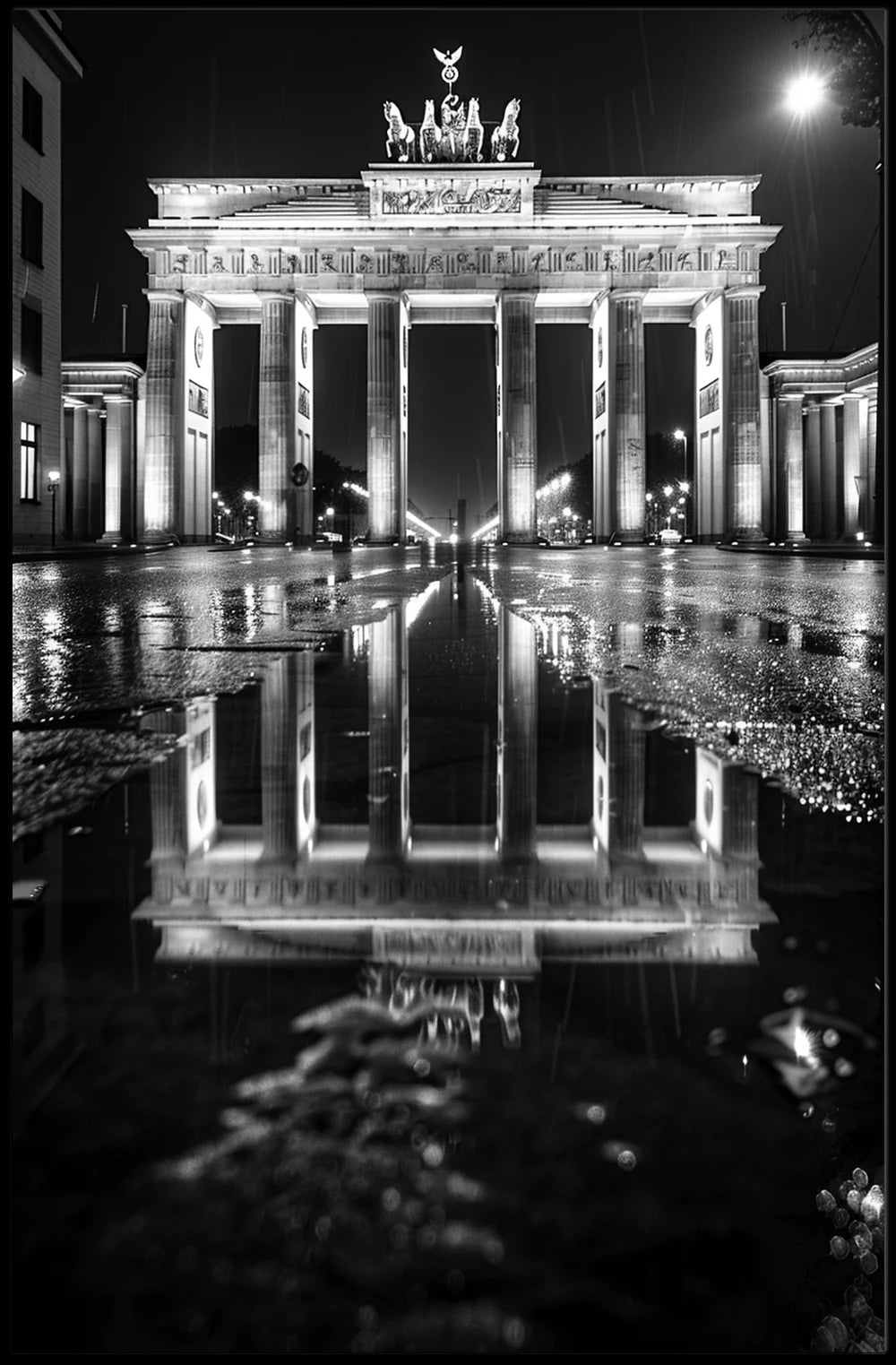 Brandenburg Gate Berlin Night Photorealistic Poster Print