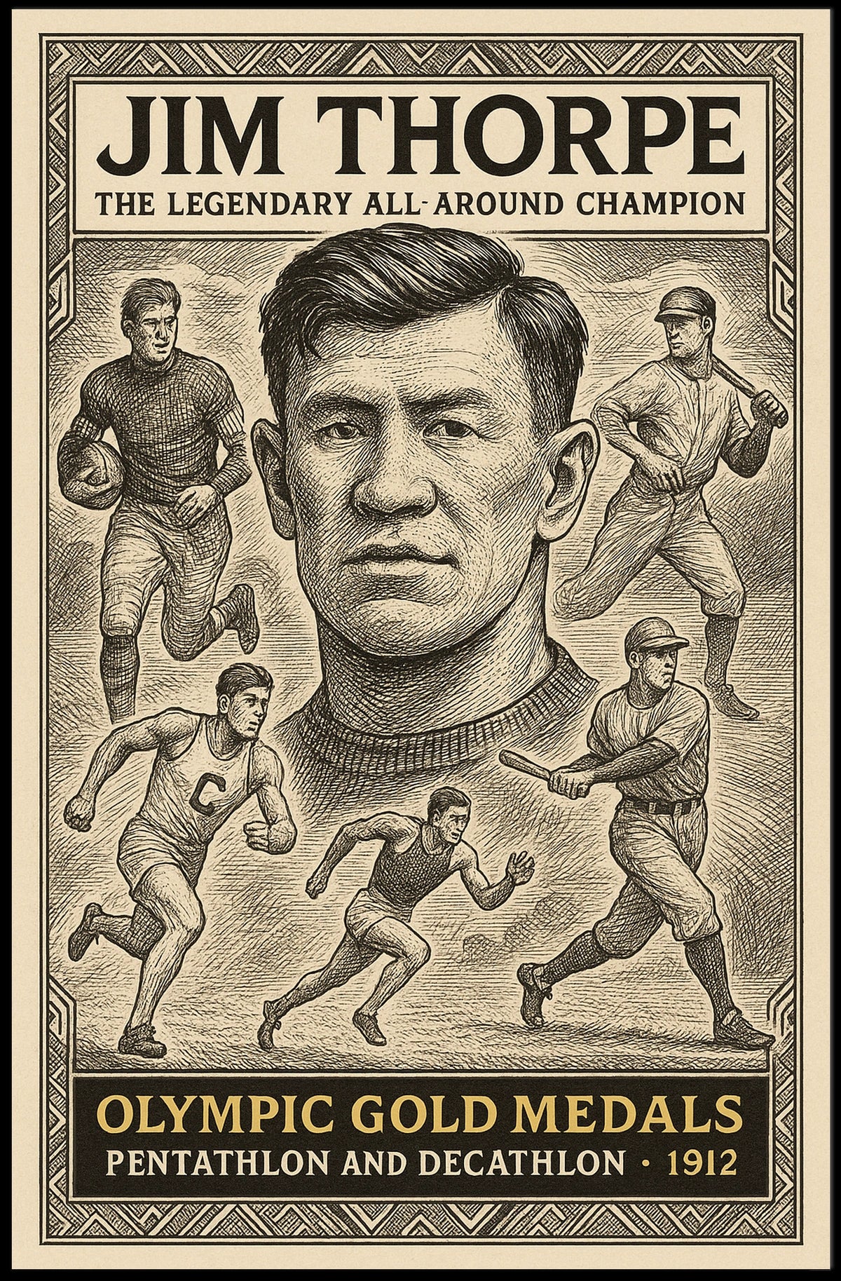 Legendary Champion Commemorative Jim Thorpe Poster
