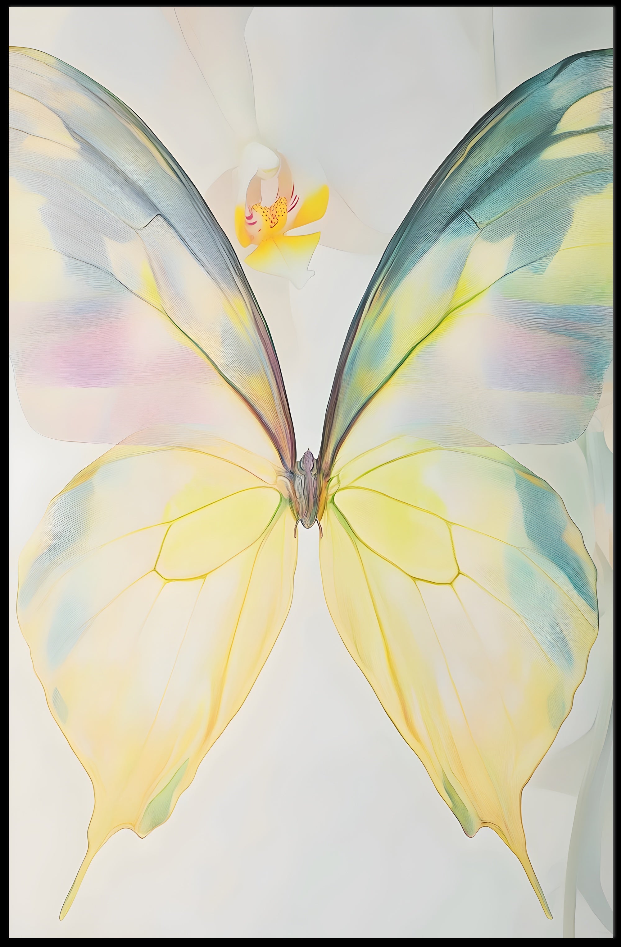 Ethereal Butterfly Wall Art Print Pastel Decor