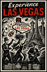 Experience Las Vegas Poster Neon Glow Wall Decor