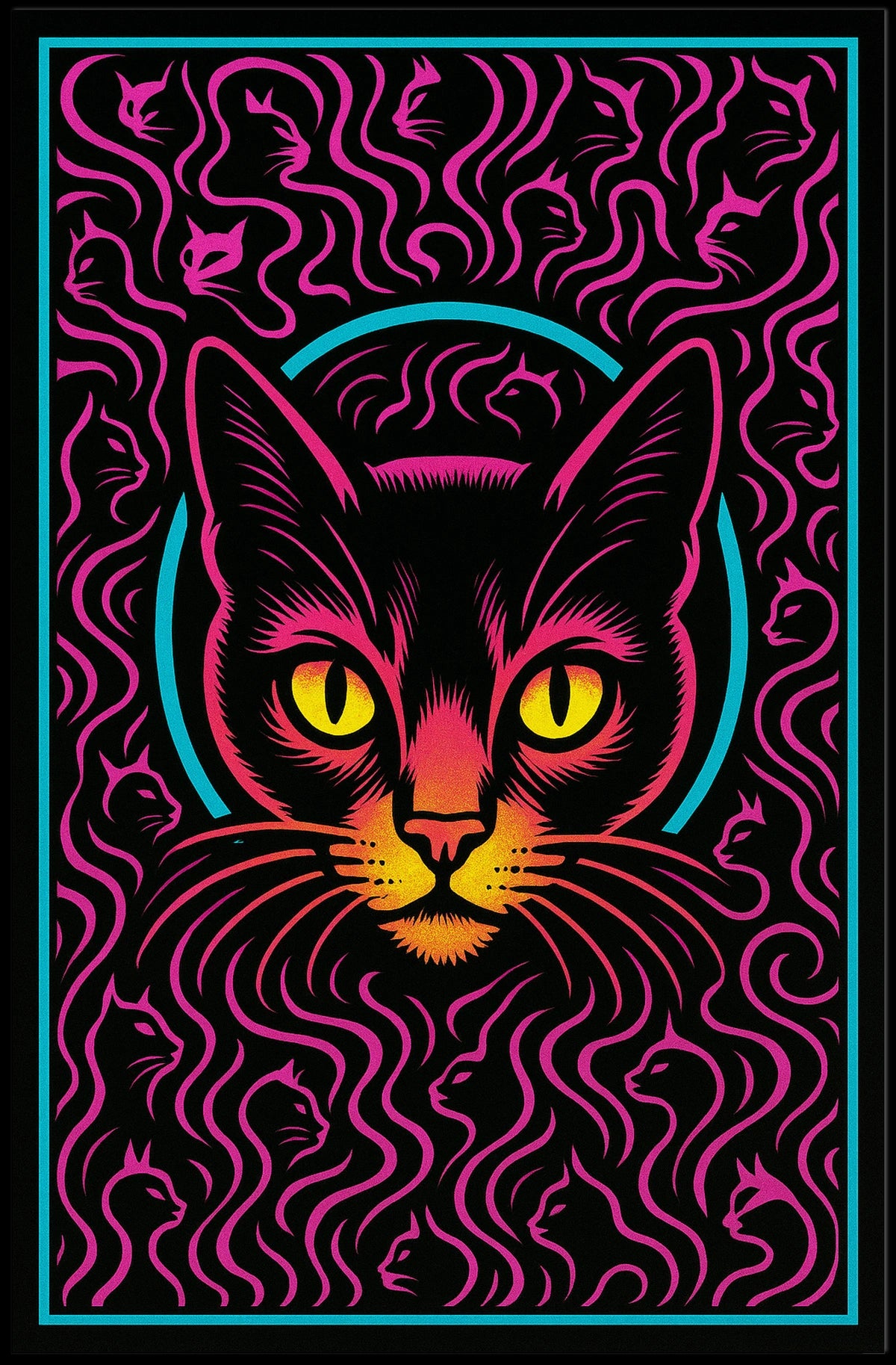 Mystical Feline Art Poster