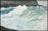 Dynamic Ocean Waves Watercolor Art - Artistic Poster