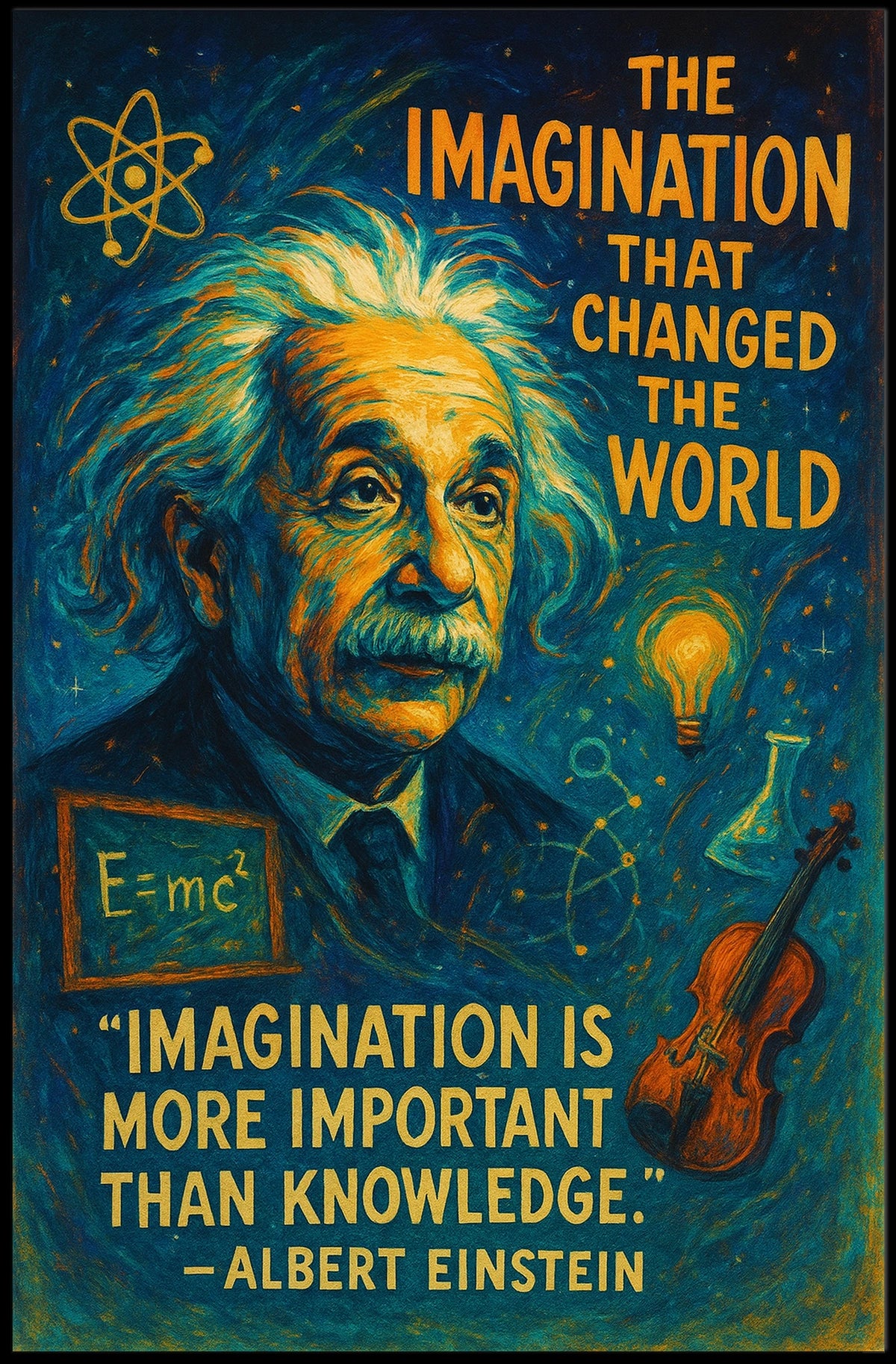 Inspiring Scientific Genius Surreal Art Poster Print