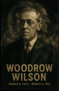 Woodrow Wilson 28th President of the United States Double Exposure Poster