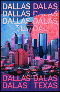 Vibrant Dallas Skyline Poster
