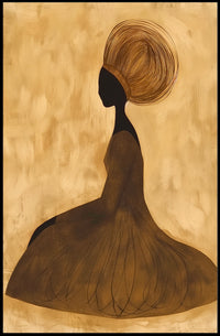 Silhouette Gold Poster Minimalist Abstract Wall Art