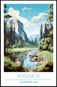 Yosemite National Park Landscape Poster