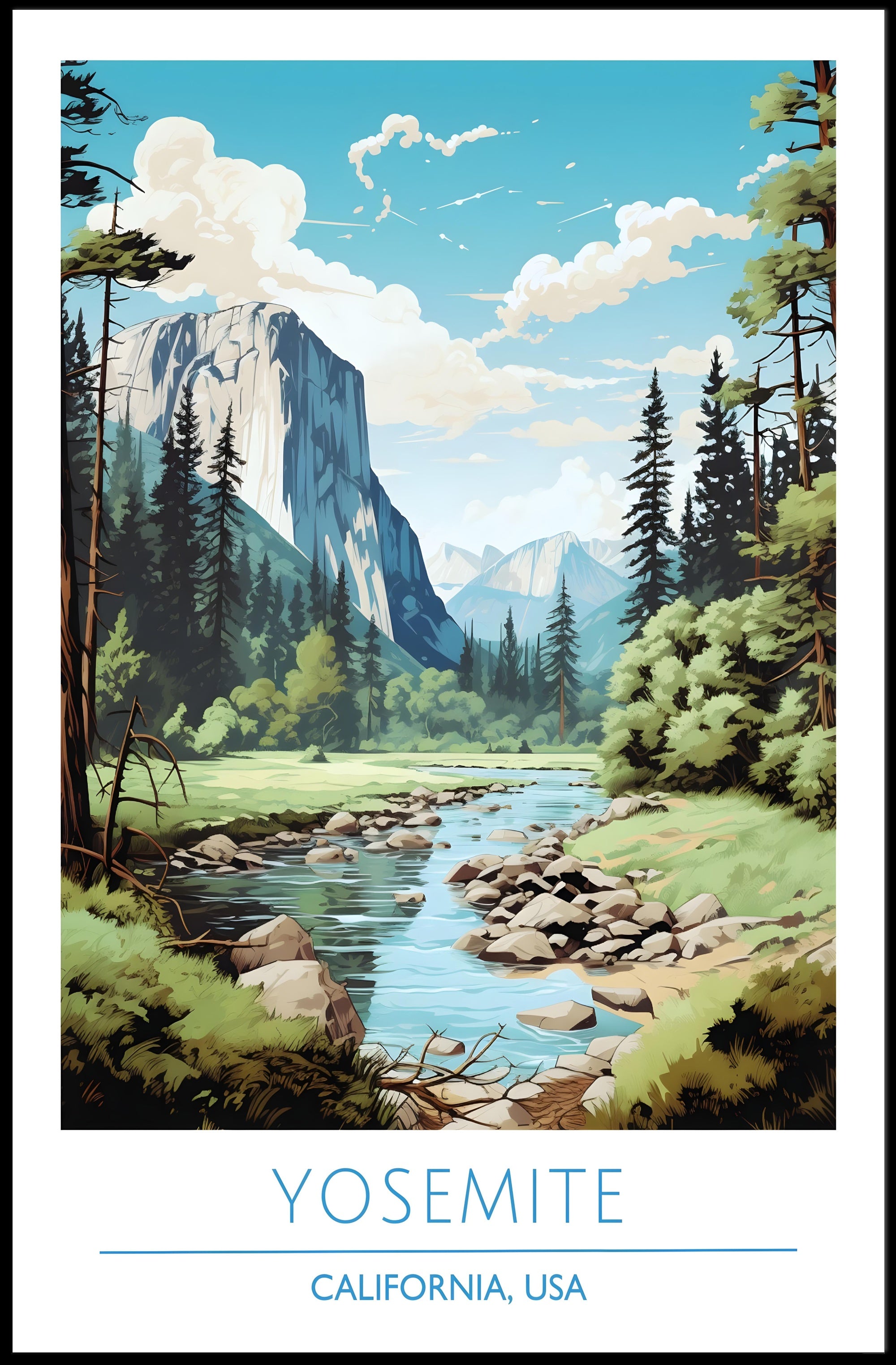 Yosemite National Park Landscape Poster