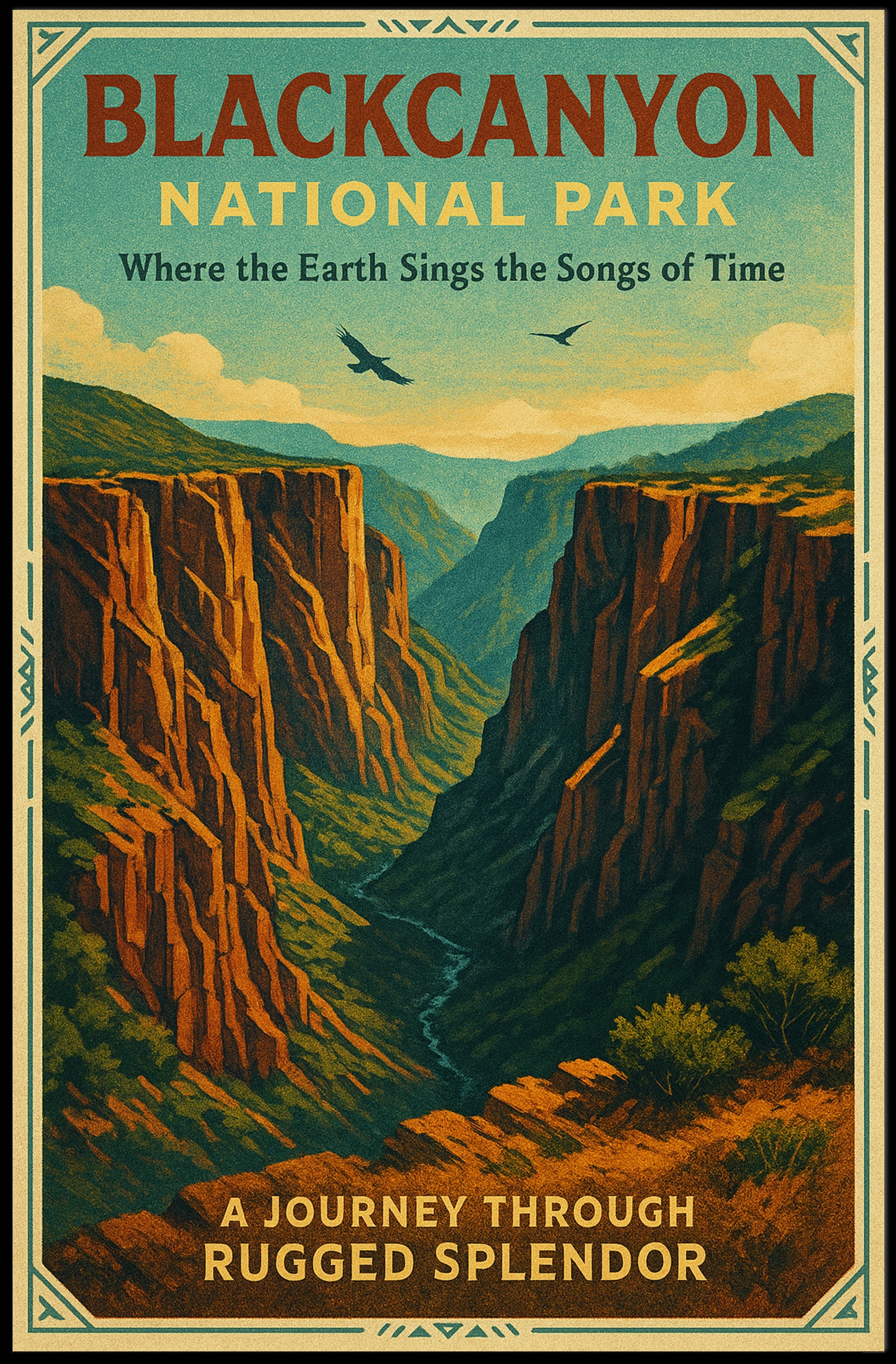 Black Canyon National Park Scenic Poster Print