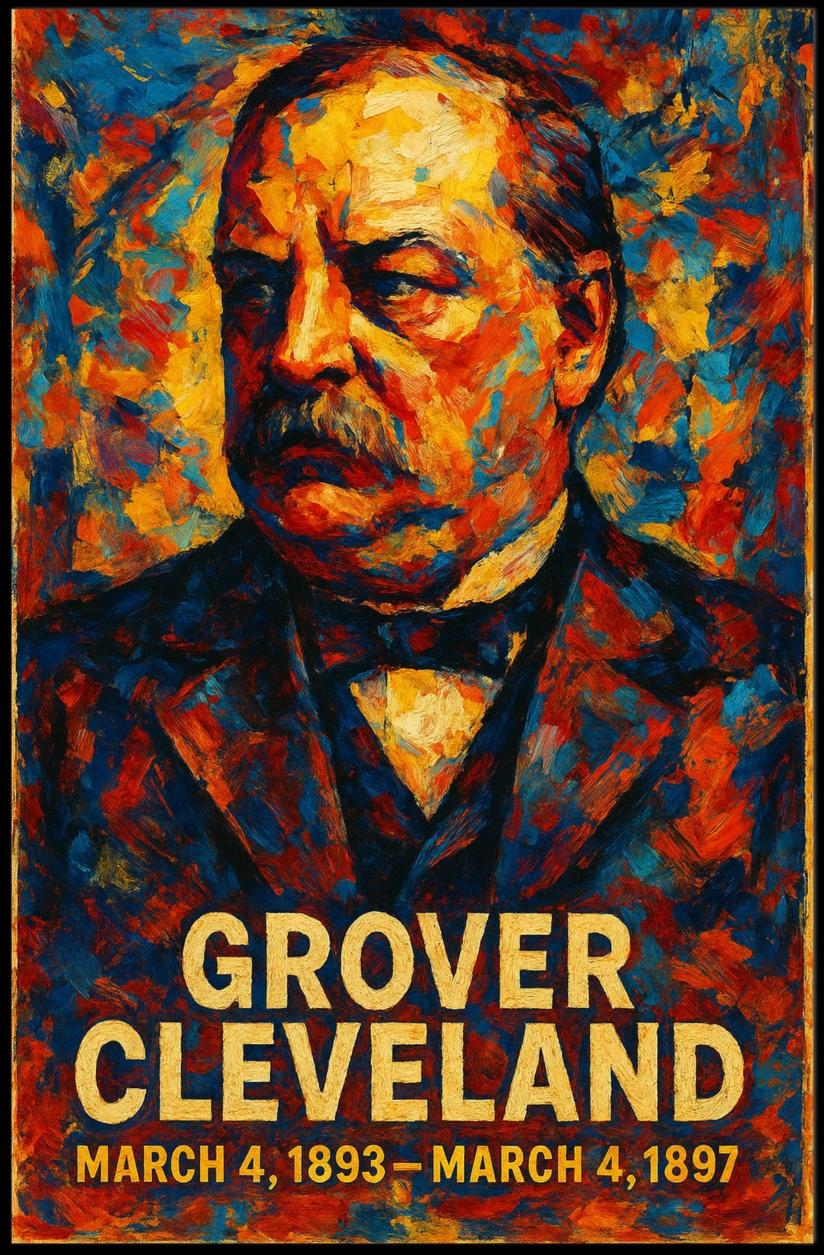 Grover Cleveland 24th President of the United States Glitch Hop Art Poster