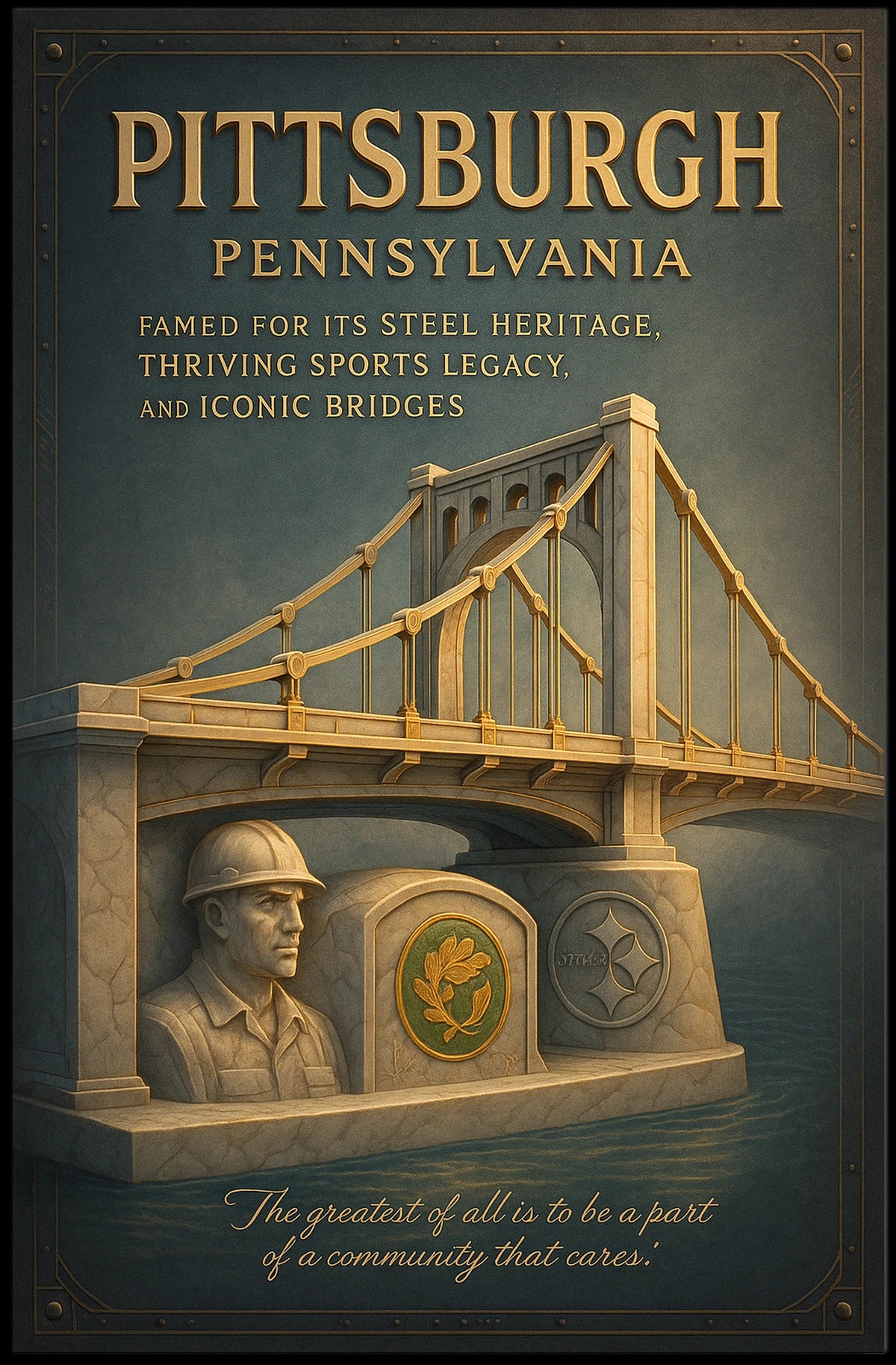 Pittsburgh A Legacy of Steel and Bridges Poster