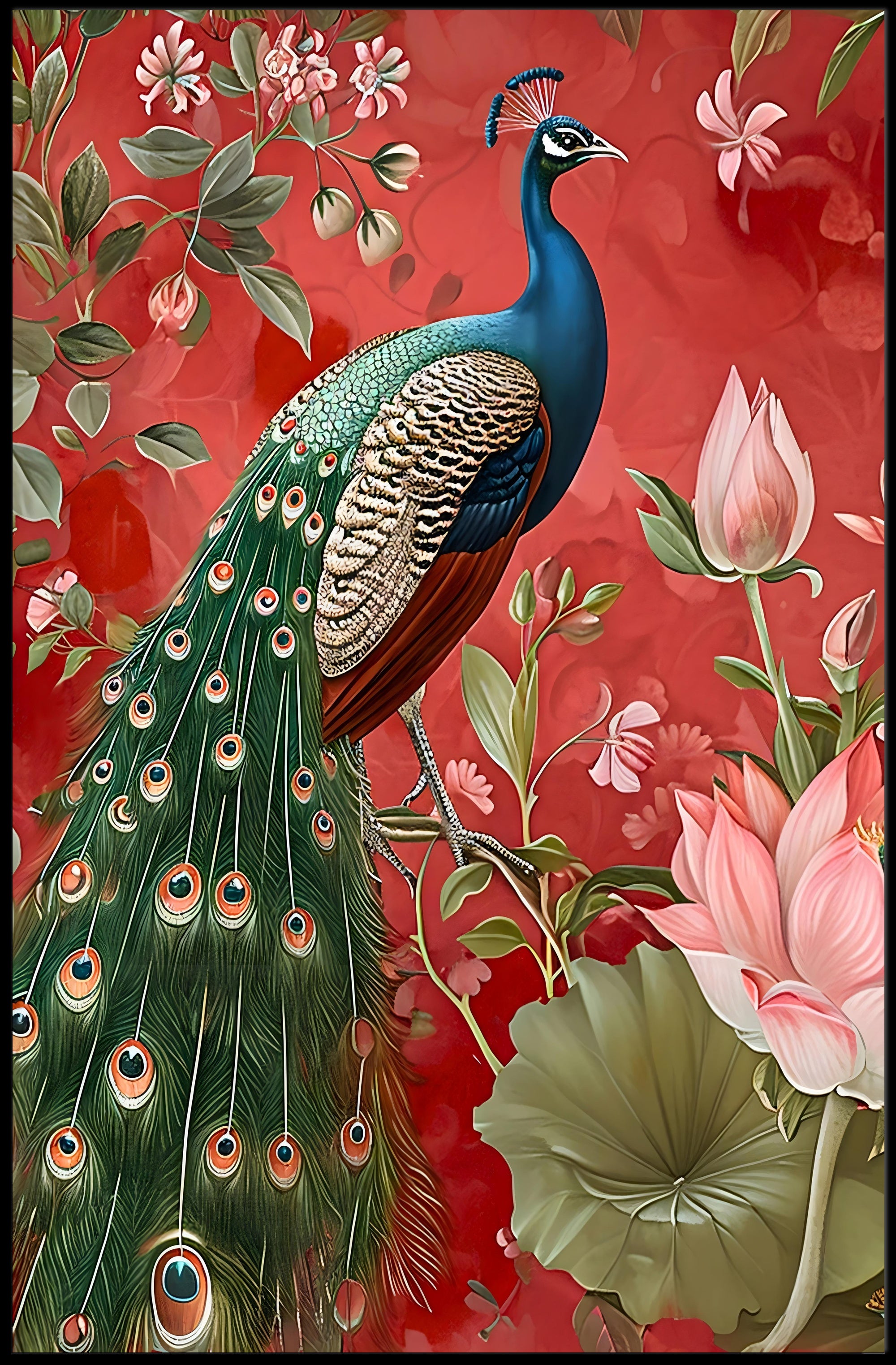 Peacock Elegance: Exotic Animal Art Poster