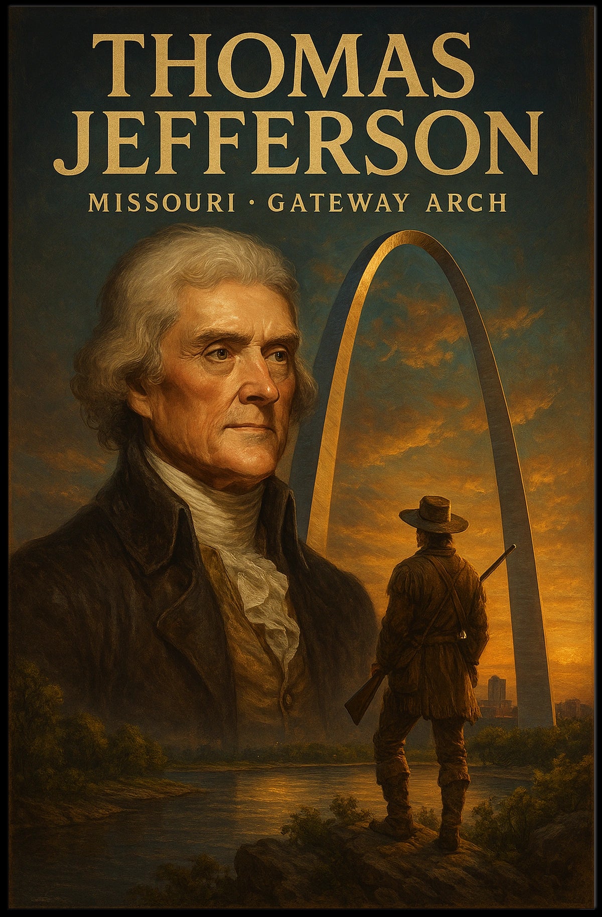 Thomas Jefferson And The Gateway Arch Poster