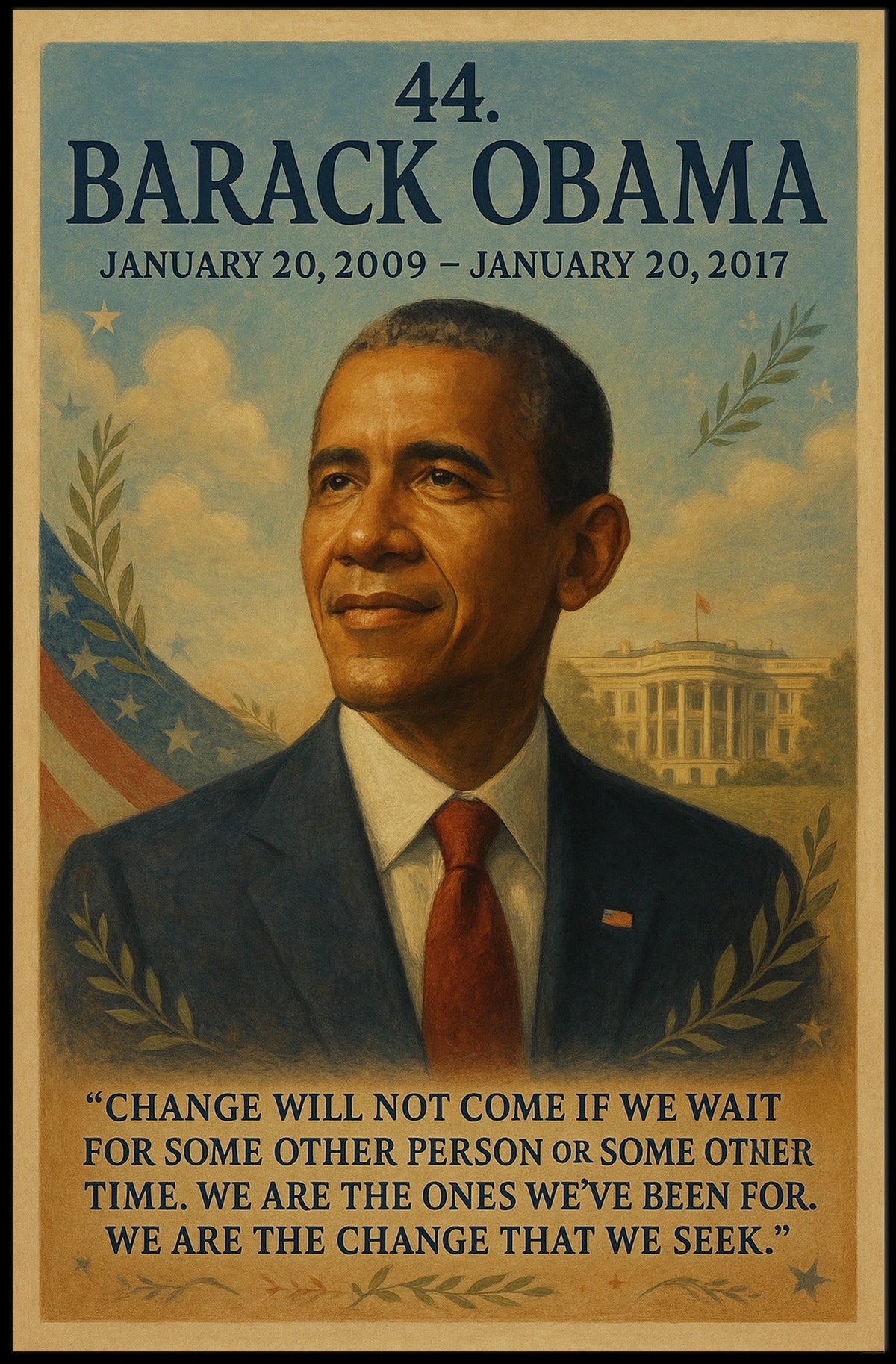 Barack Obama Presidency Inspirational Patriotic Poster