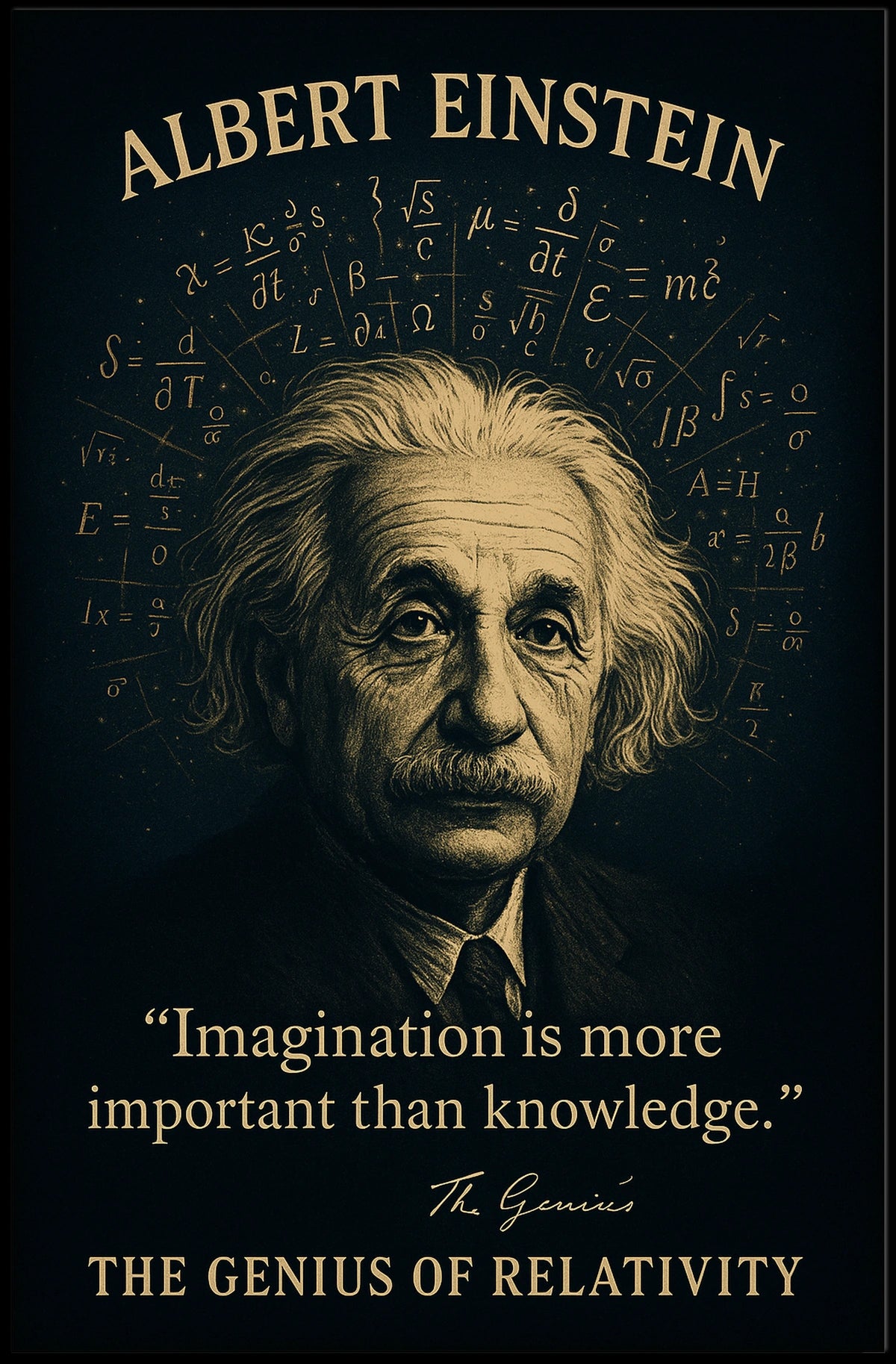 Albert Einstein Relativity Tribute Vintage Poster Art