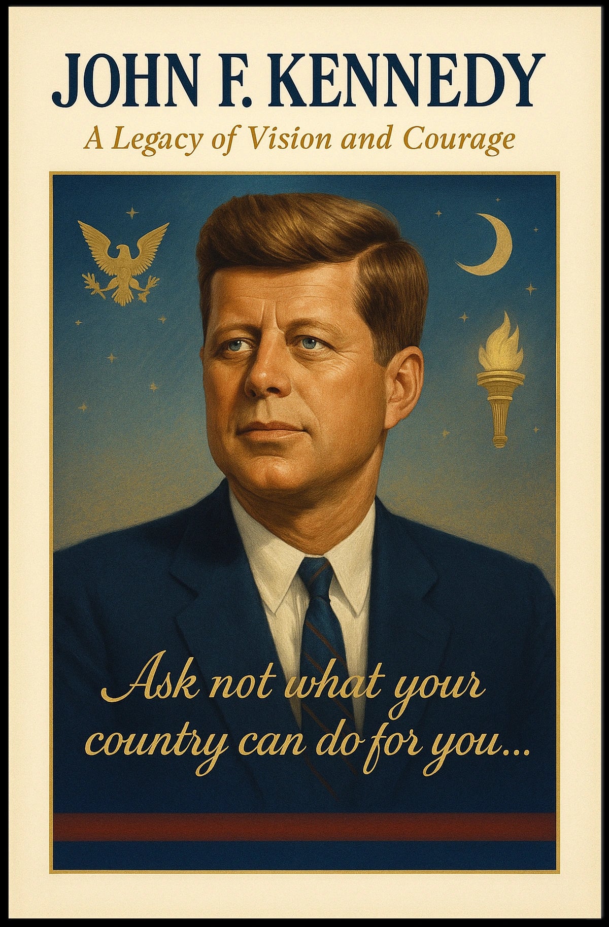 John F. Kennedy Vintage Patriotic Poster Art