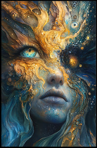 Cosmic Surrealism Abstract Artistic Poster