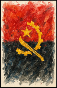 Angolan Flag Art Poster