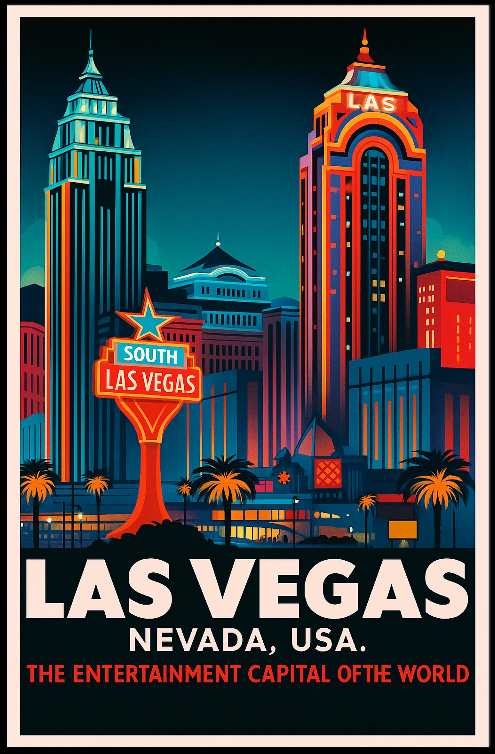 Las Vegas The Entertainment Capital Poster PosterGoat