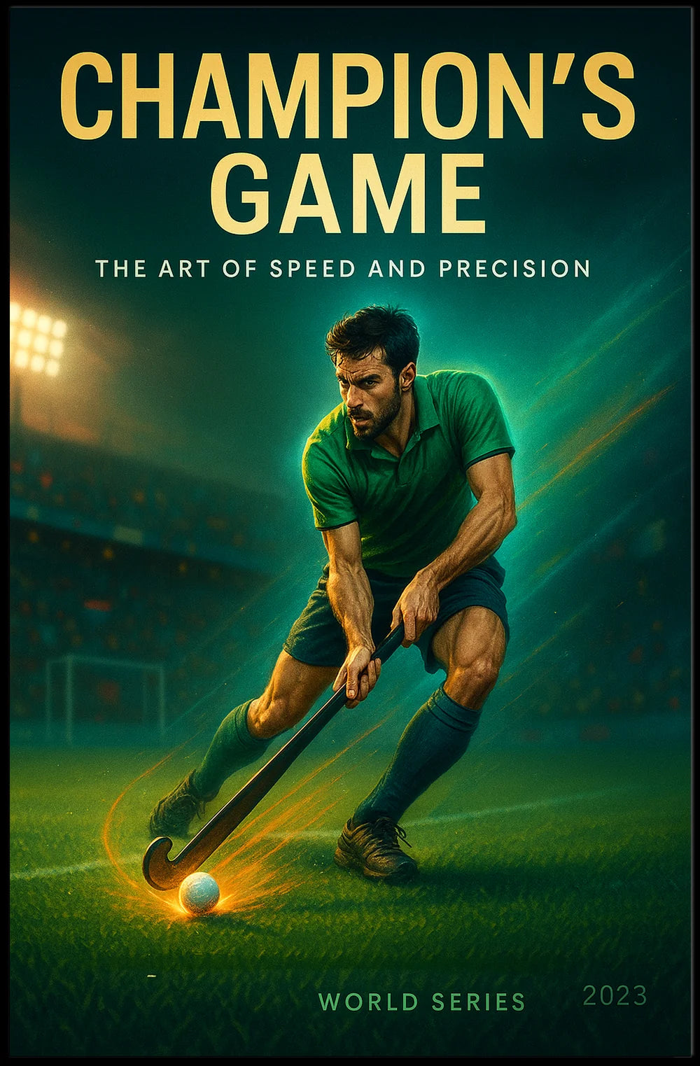 Champion's Game Field Hockey Sports Poster PosterGoat