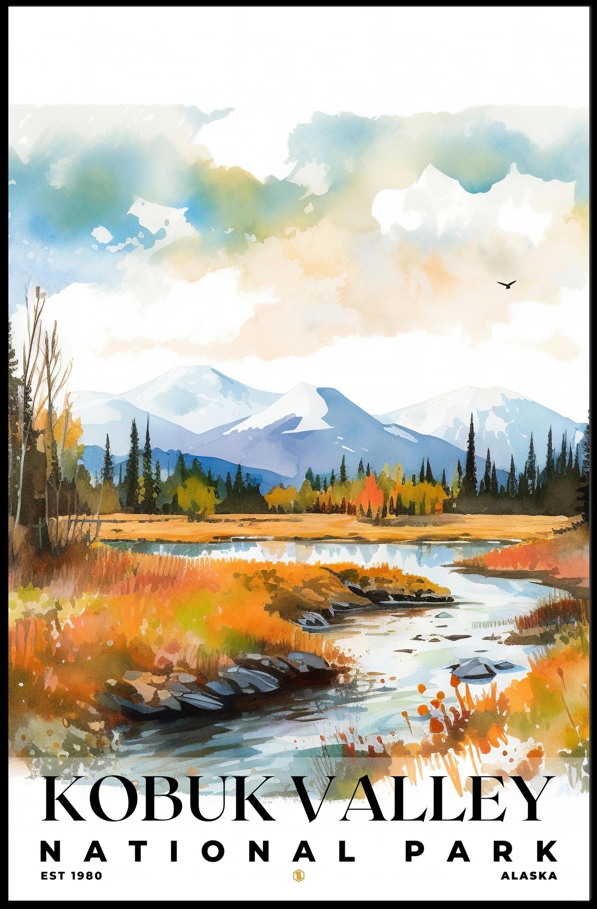 Kobuk Valley Watercolor Wall Art Poster