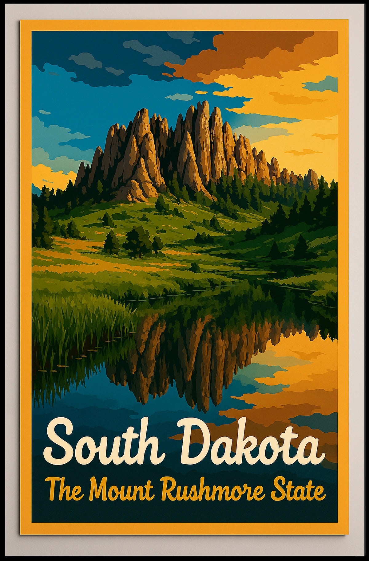 South Dakota The Mount Rushmore State Poster