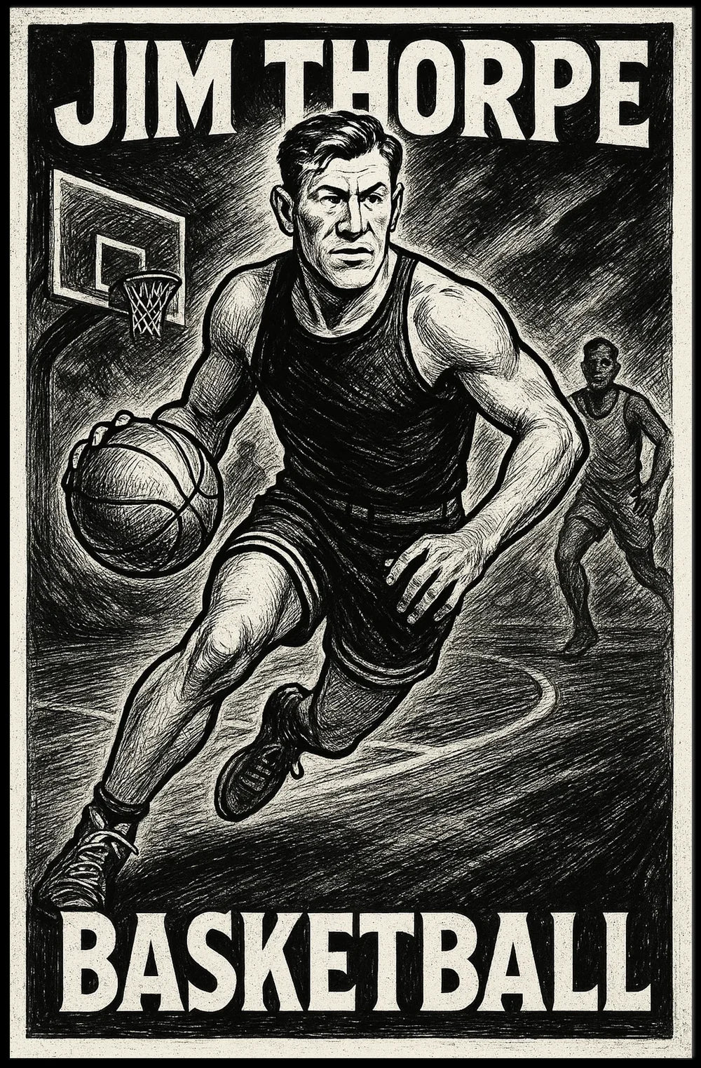 Dynamic Basketball Celebration Art Poster